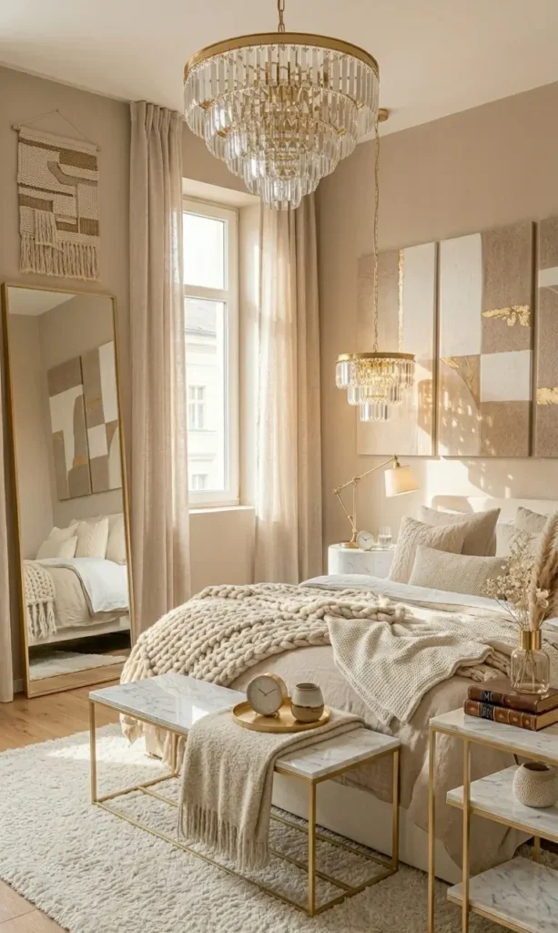 White and Gold Bedroom Decor Ideas