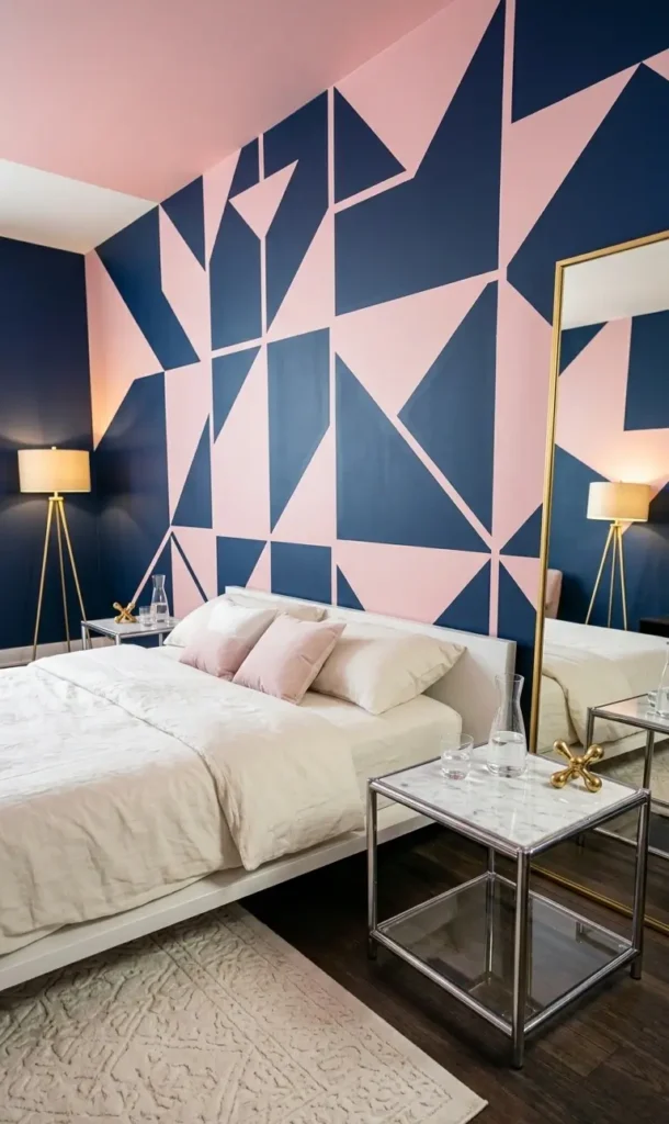 Navy Blue and Pink Bedroom Ideas