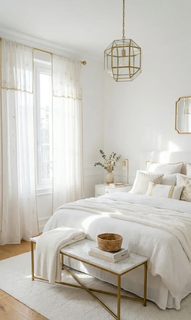 White and Gold Bedroom Decor Ideas