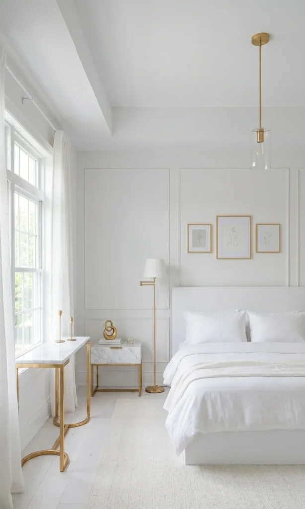 White and Gold Bedroom Decor Ideas