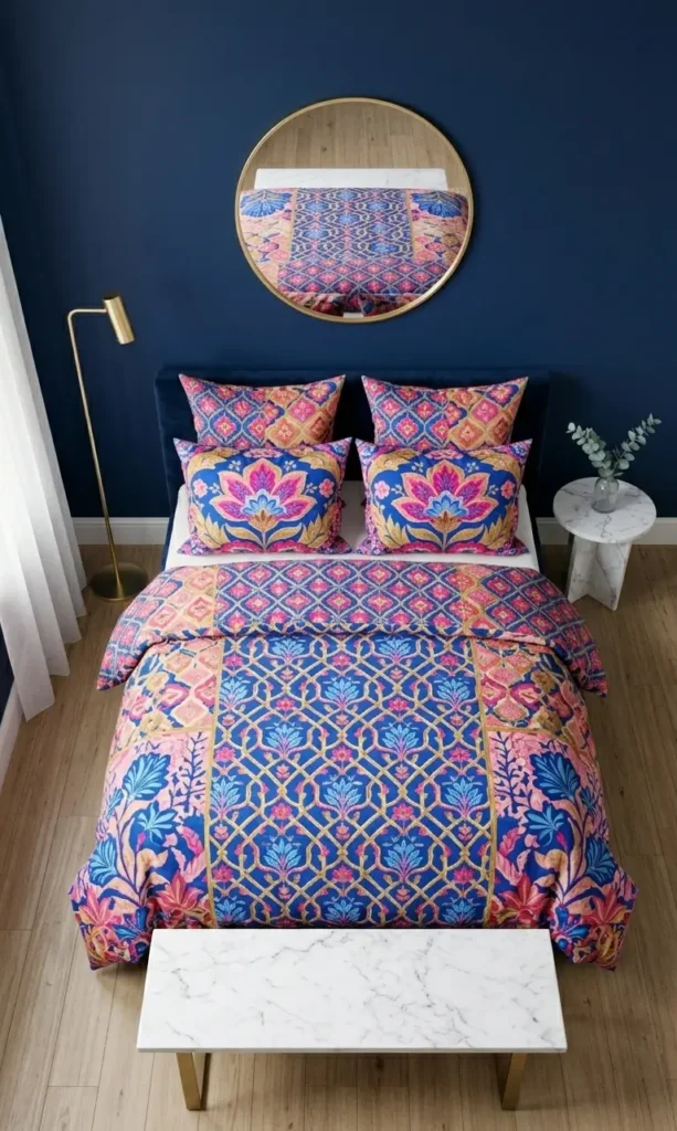 Navy Blue and Pink Bedroom Ideas