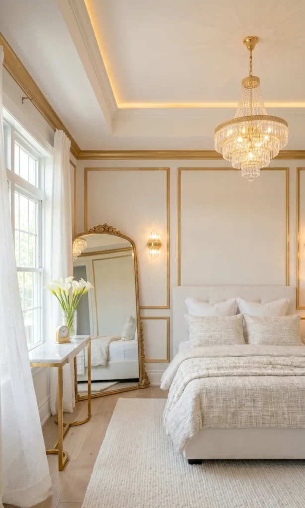 White and Gold Bedroom Decor Ideas