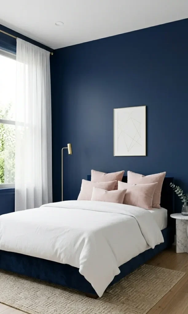 Navy Blue and Pink Bedroom Ideas