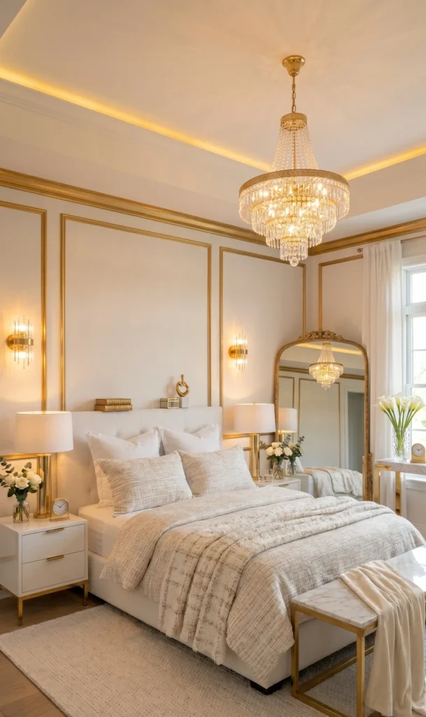 White and Gold Bedroom Decor Ideas