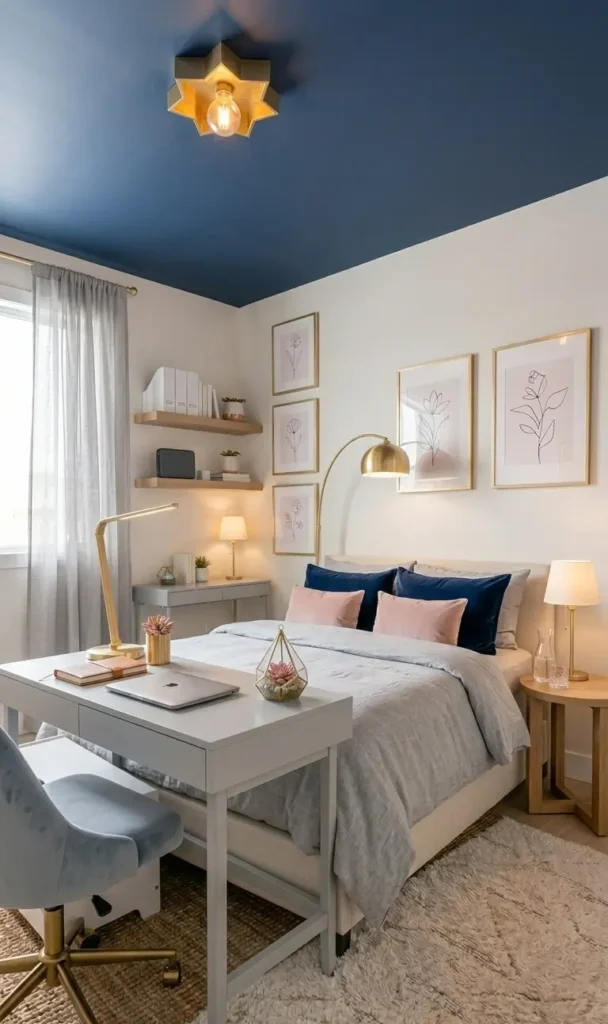 Navy Blue and Pink Bedroom Ideas