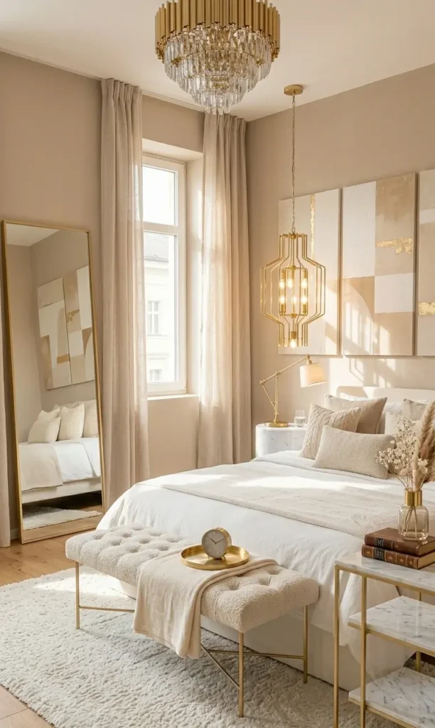 White and Gold Bedroom Decor Ideas