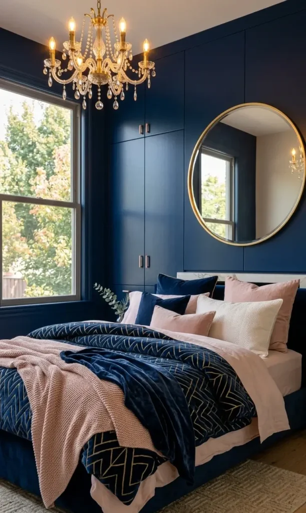 Navy Blue and Pink Bedroom Ideas