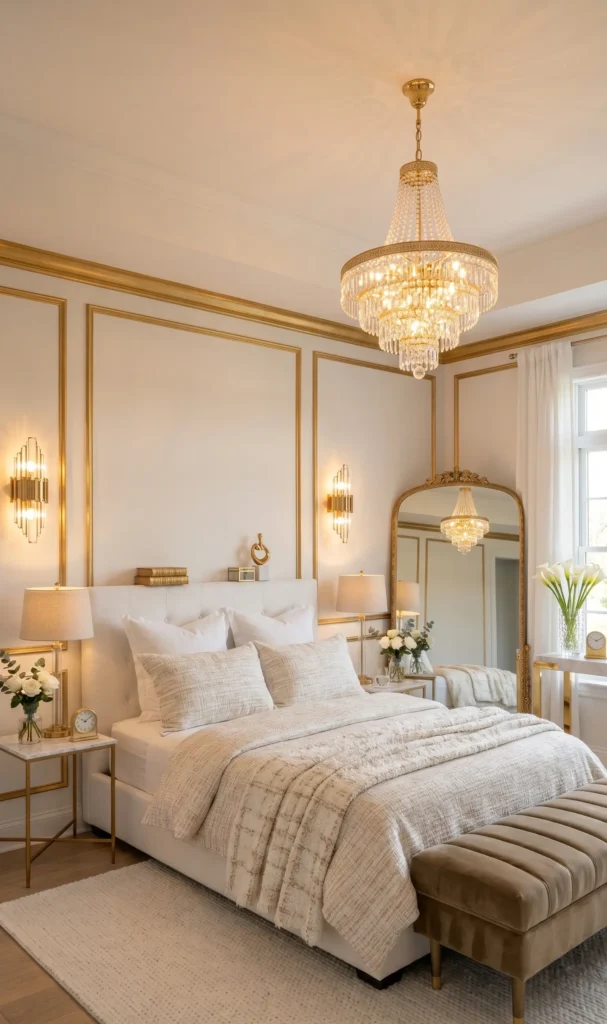 White and Gold Bedroom Decor Ideas