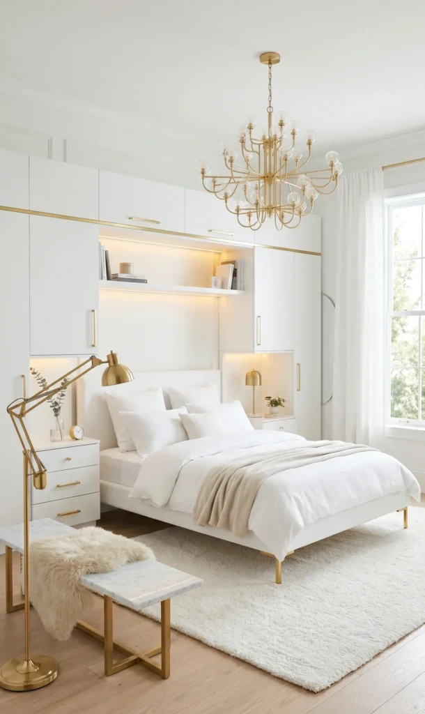 White and Gold Bedroom Decor Ideas