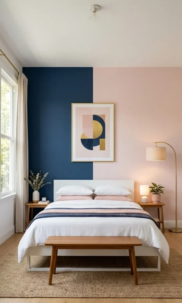 Navy Blue and Pink Bedroom Ideas