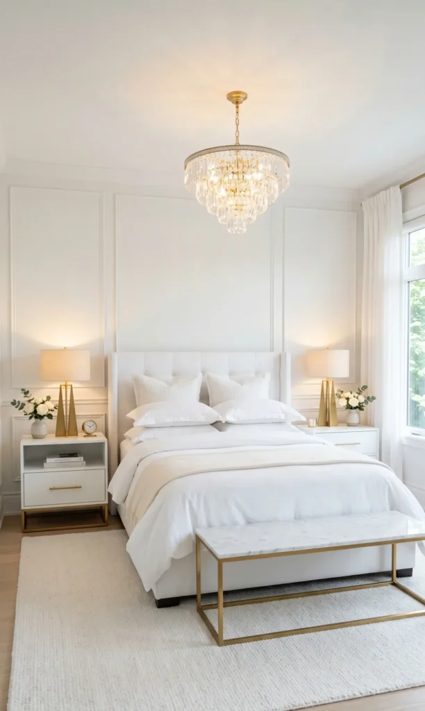 White and Gold Bedroom Decor Ideas