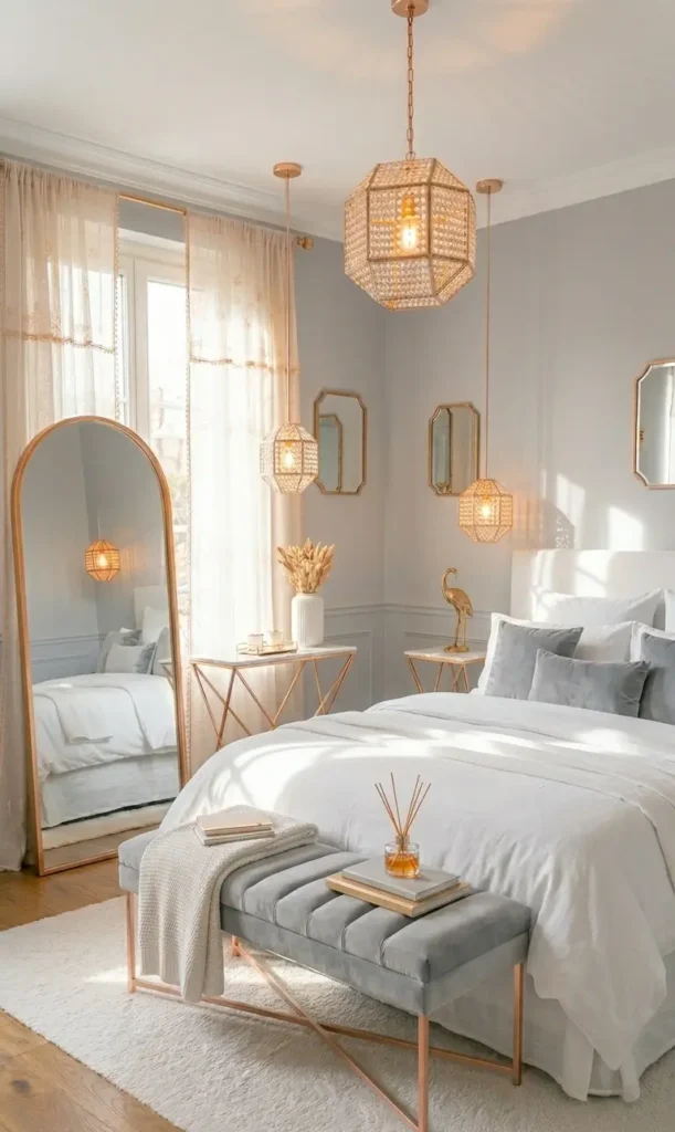 White and Gold Bedroom Decor Ideas