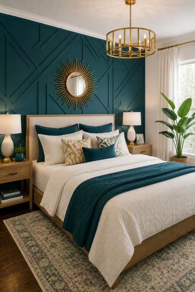 Teal Blue Statement Wall