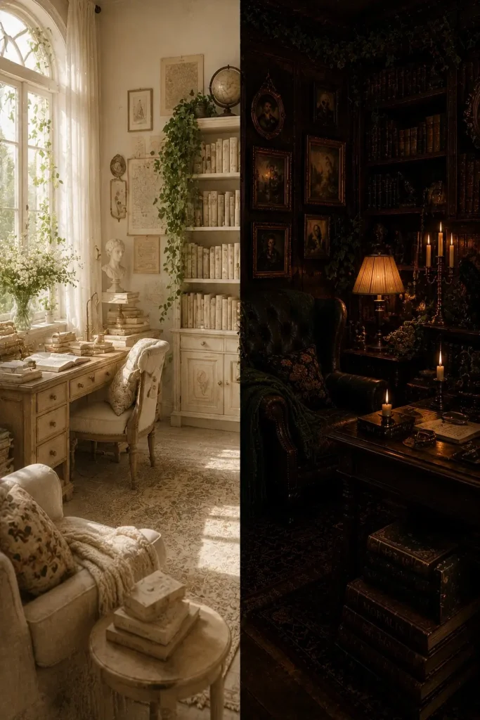 Light Academia Decor vs Dark Academia Decor