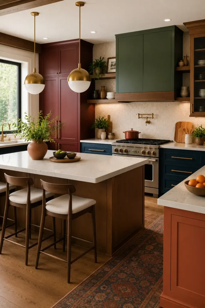 Warm Wood + Bold Paint Pairings
