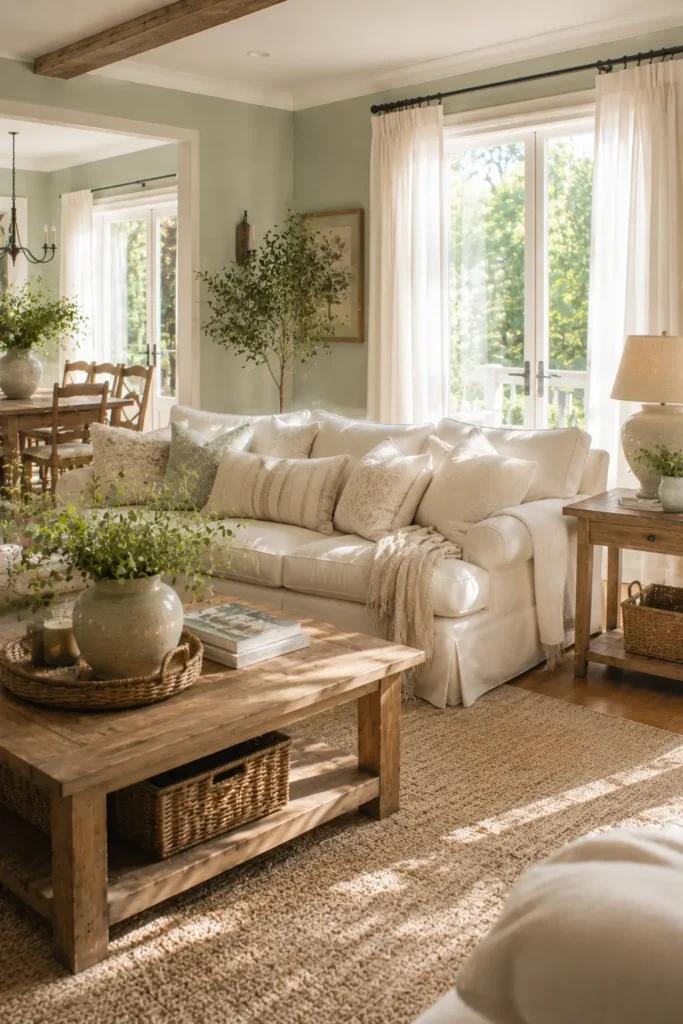 Sage Green and Cream for an Airy Feel