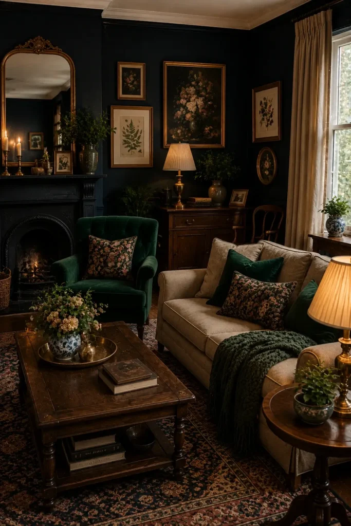 Vintage-Inspired Blue and Green Living Rooms