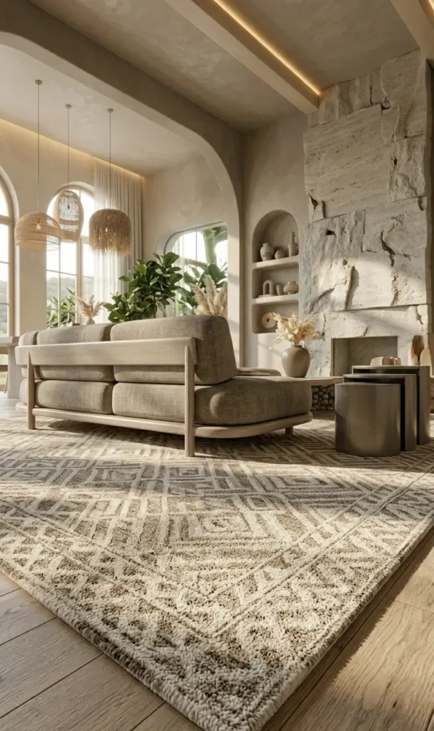 warm beige living room decor