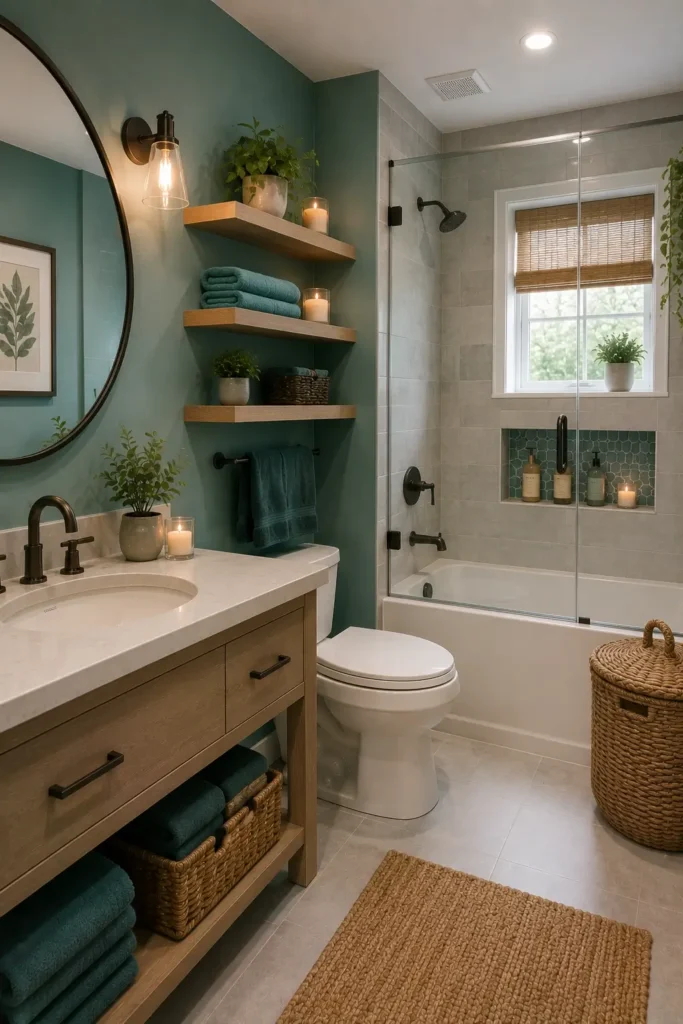 Open Wood Shelves for a Relaxed, Organized Look