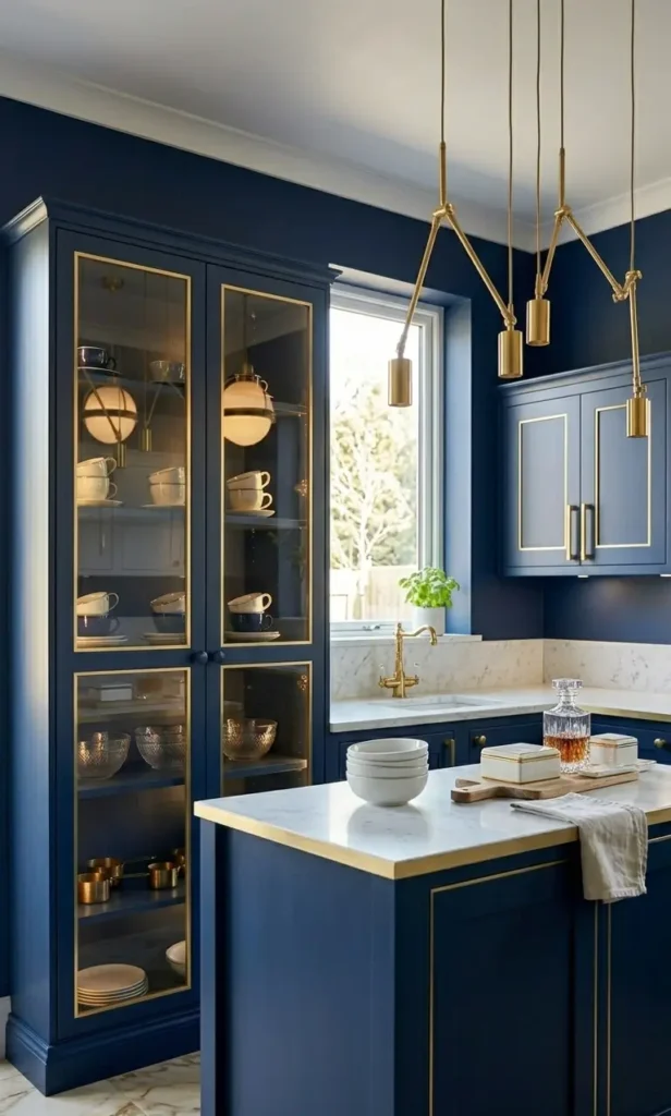 Navy and Gold Kitchen Decor