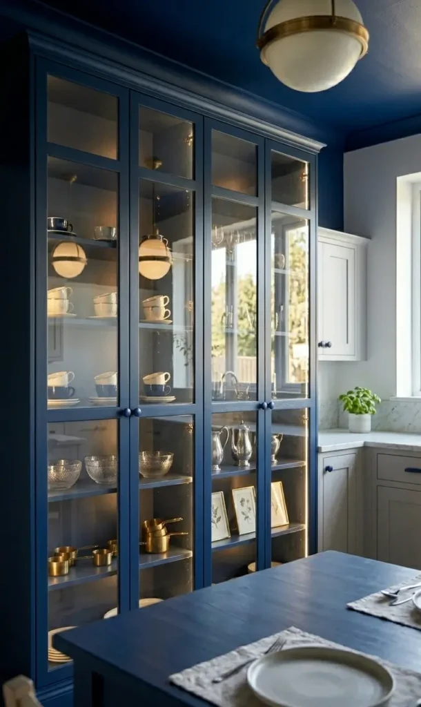 Navy Blue Display Cabinets