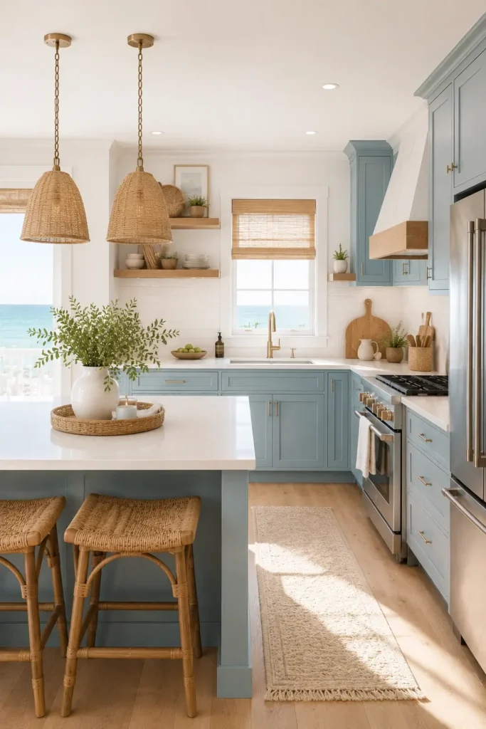 Dusty Blue and Coastal Kitchen Ideas