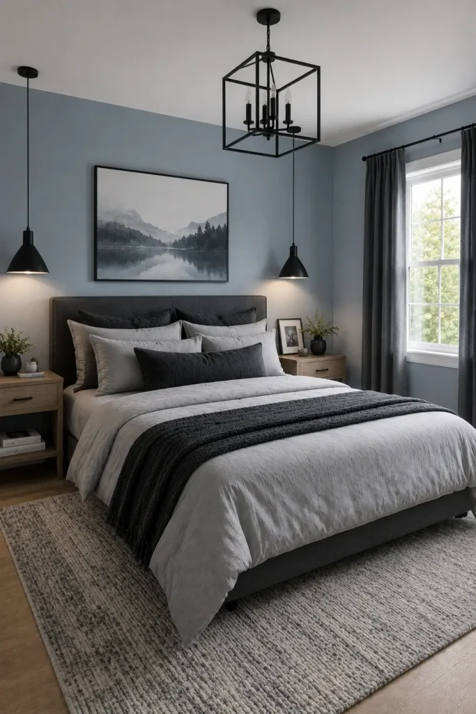 Blue and Gray Bedroom Color Palette