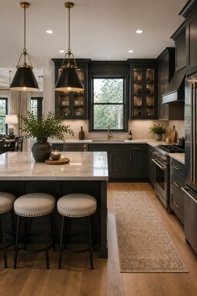 Charcoal Gray Cabinets for Contrast