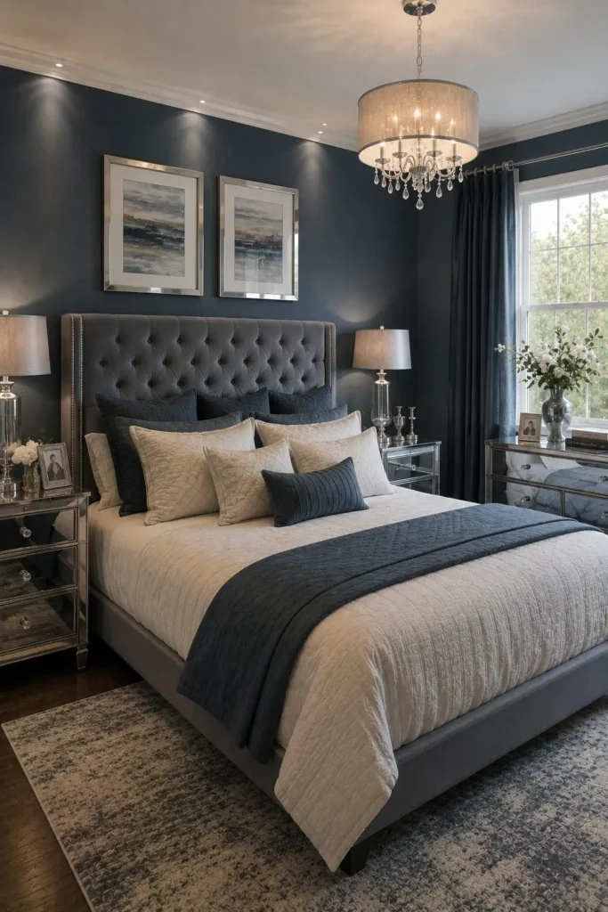 Smoky Blue With Silver Accents