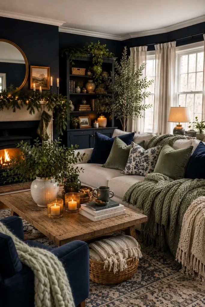 Seasonal Navy and Green Styling Ideas