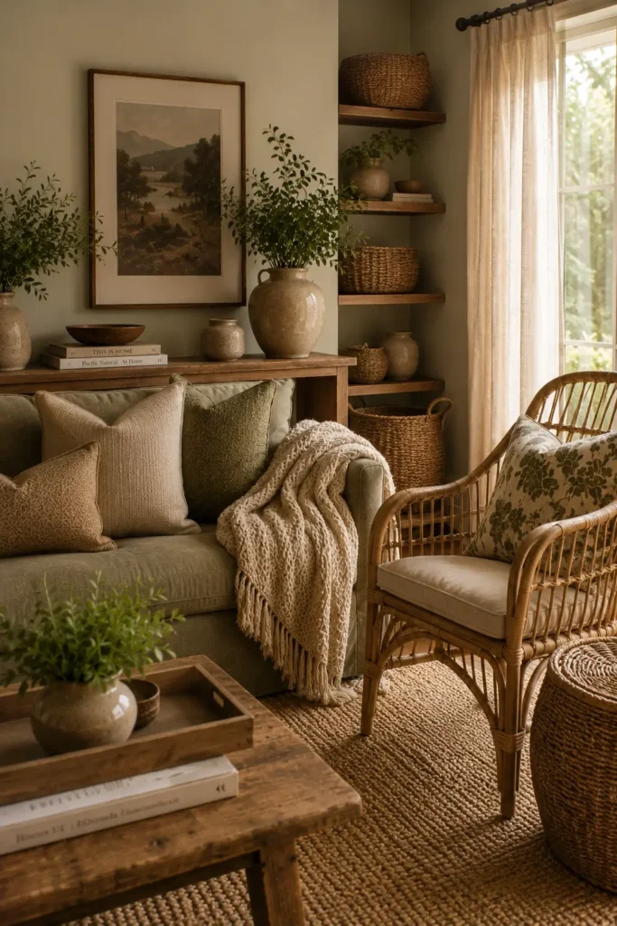 Natural Texture Elements for Rustic Living Room Ideas