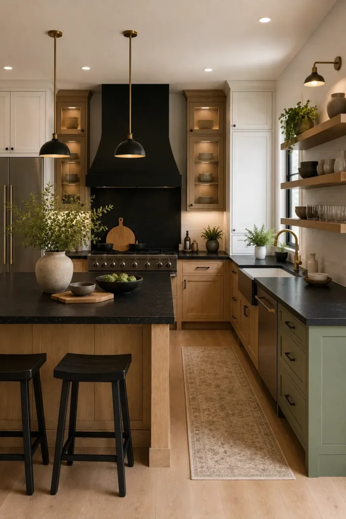 Kitchen Cabinet Color Ideas With Black Countertops