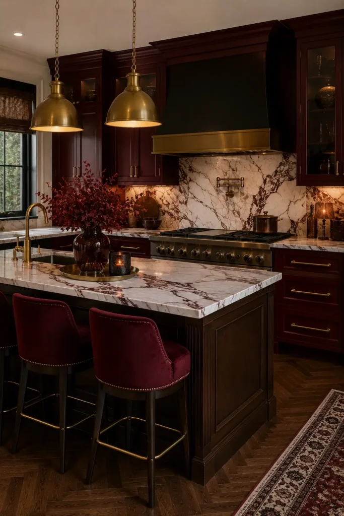Burgundy and Deep Red