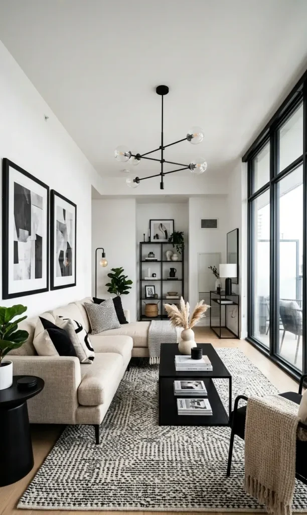 Black White and Beige Living Room Ideas for High Contrast Style