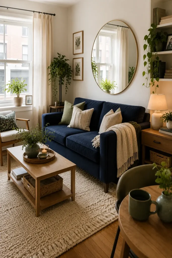 Small Navy Blue and Green Living Room Ideas