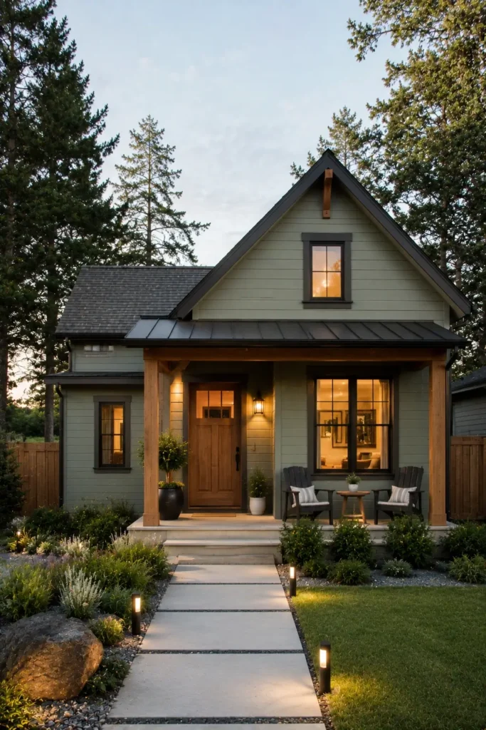 Modern Sage Exterior Color Schemes for Small Homes
