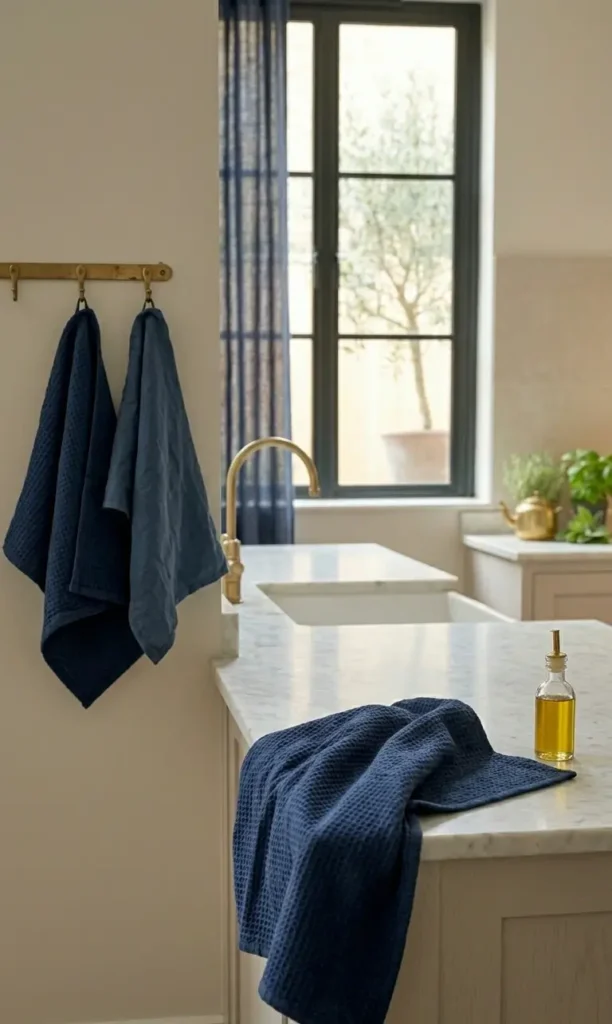 Navy Blue Dish Towels and Linens