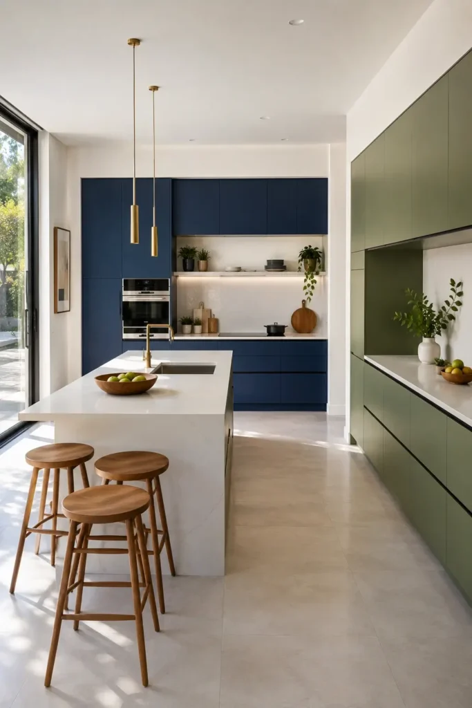 Minimalist Kitchens With Bold Color