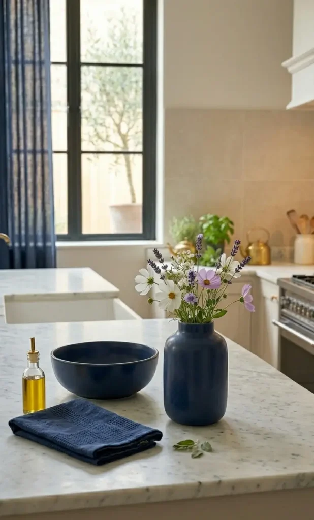 Navy Blue Decorative Bowls and Vases