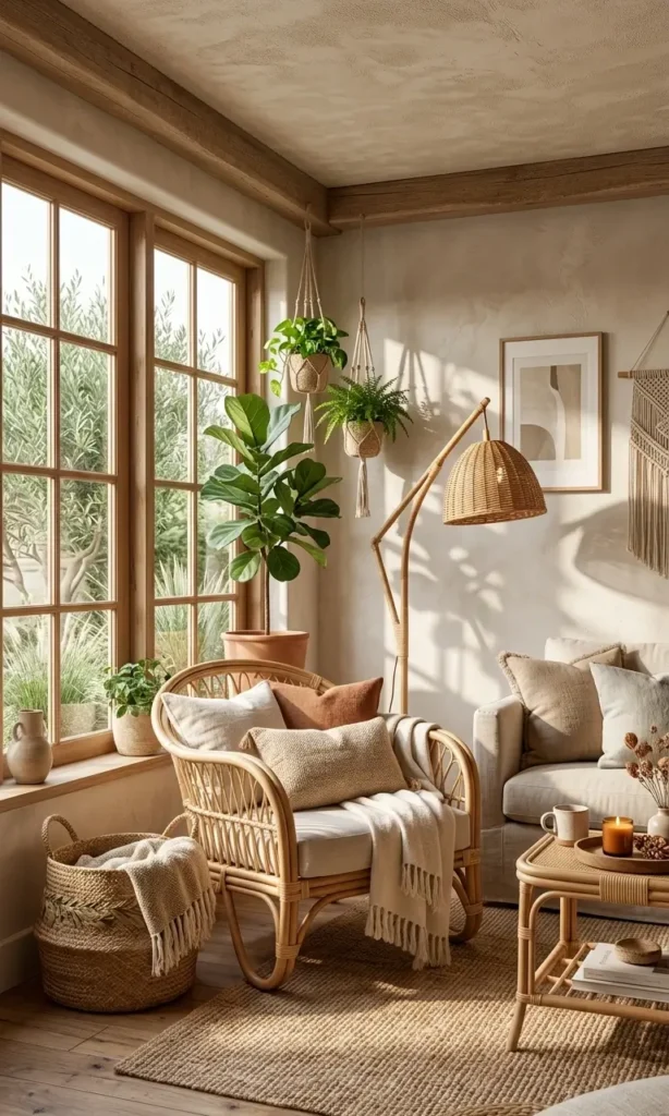 modern white and beige living room