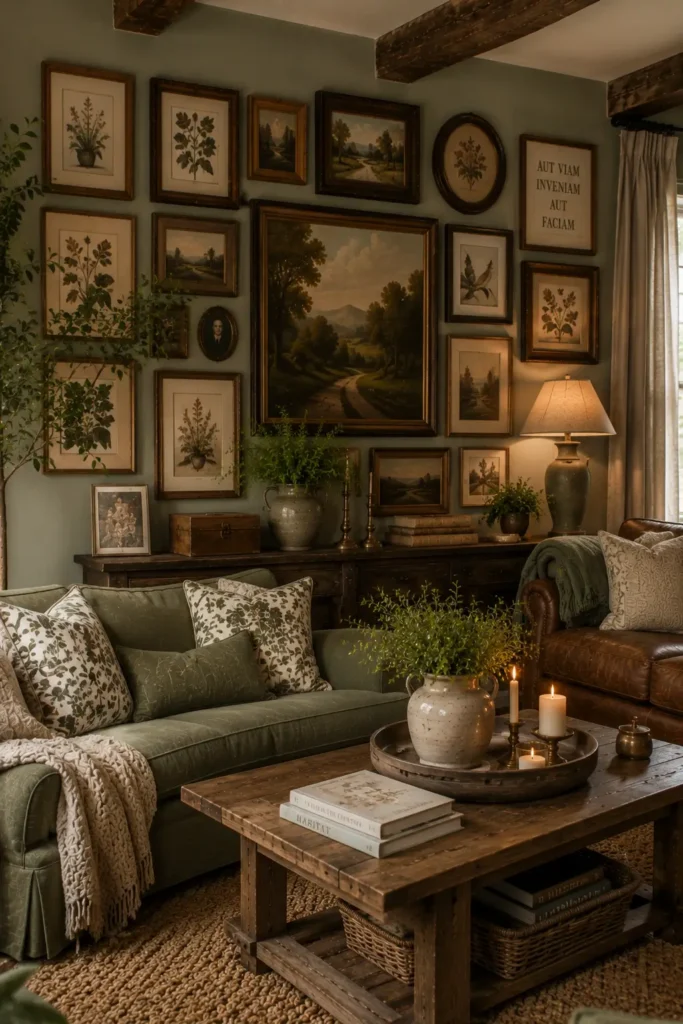 Sage Green Decor and Black Metal Accents