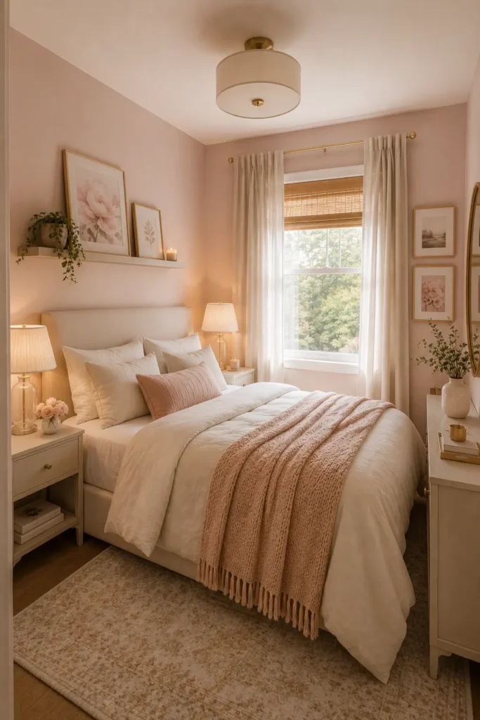 Blush Pink Small Bedroom Wall Paint Ideas