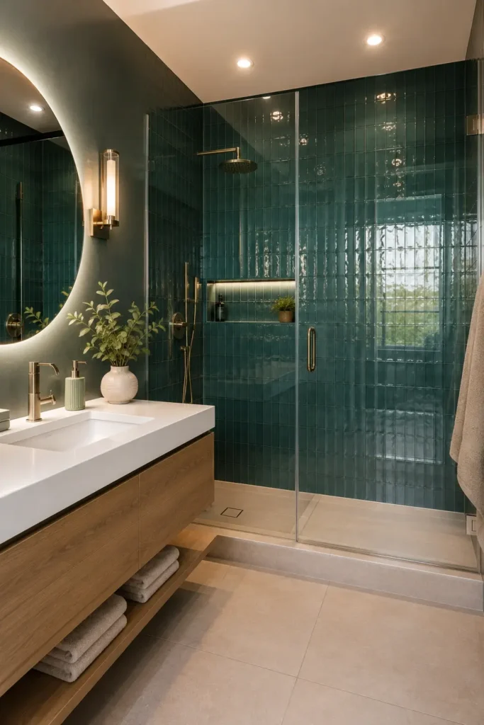 Teal With Wood Tones for a Warm and Natural Look