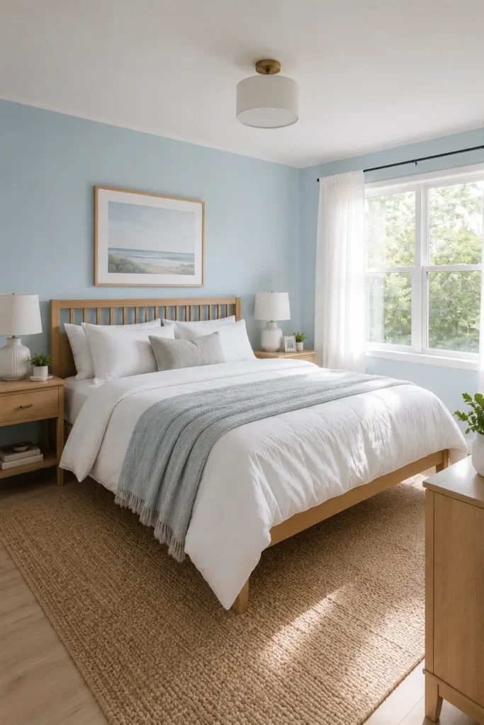 Soft Sky Blue for Small Bedrooms