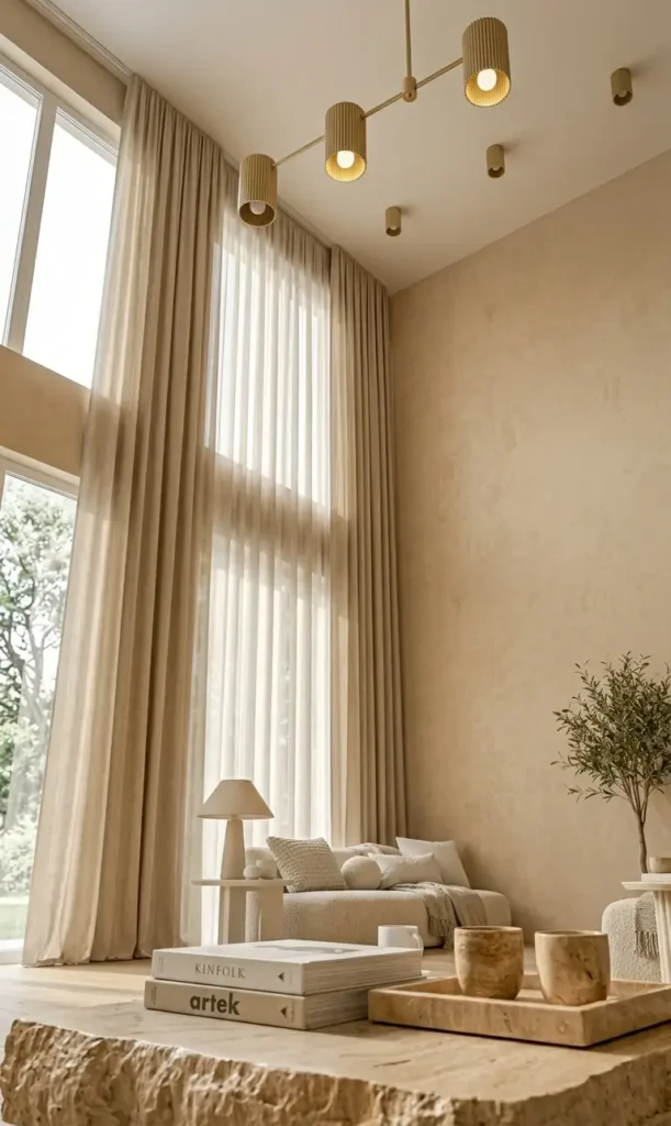 modern white and beige living room