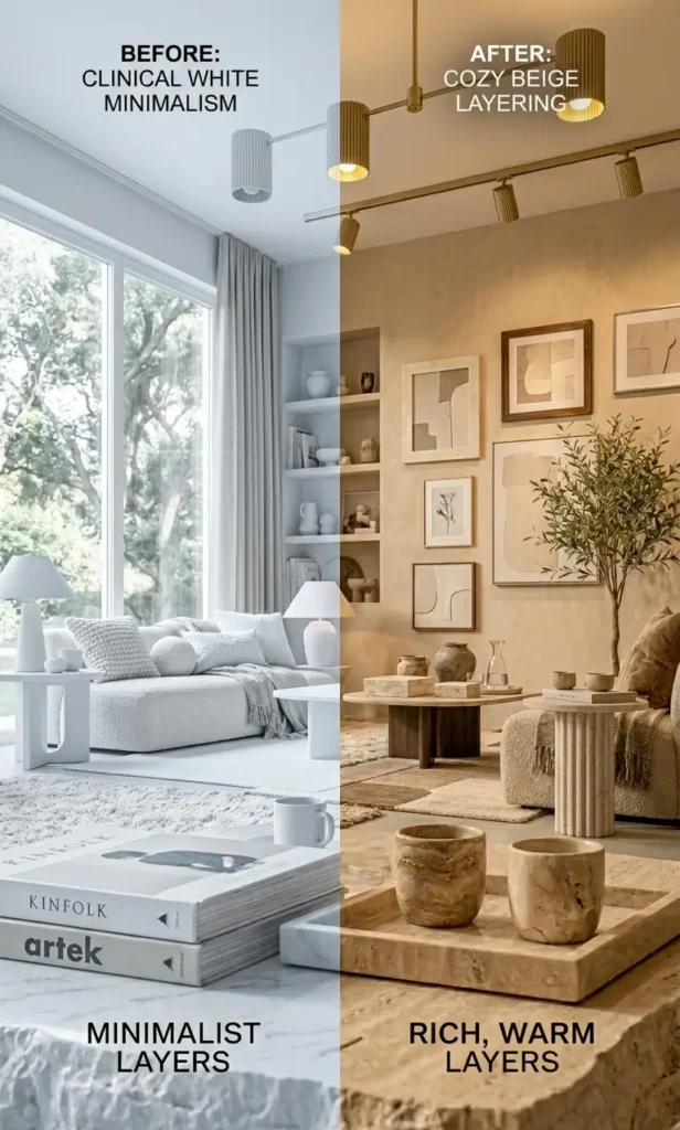 modern white and beige living room