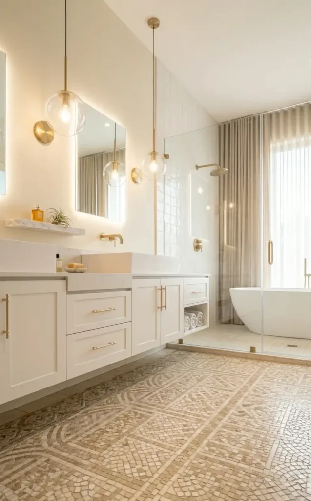 White and Beige Bathroom Ideas