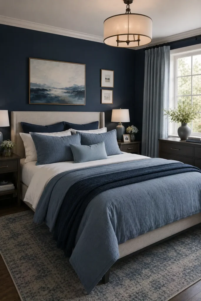 Layered Blue Tones for a Designer Look
