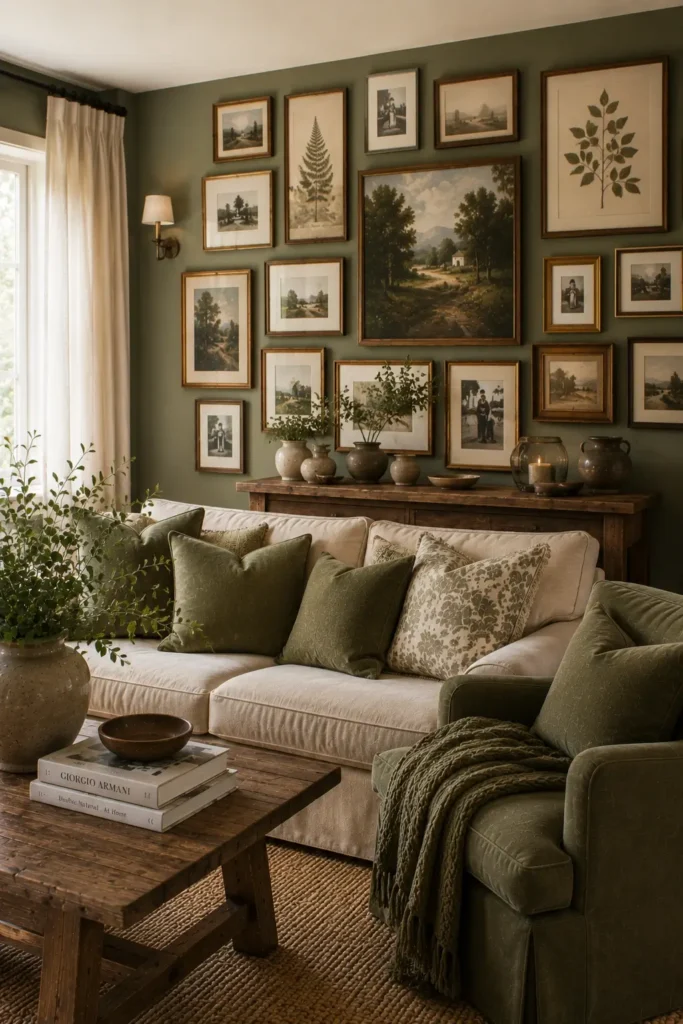Gallery Walls Styled Beautifully With Sage Green