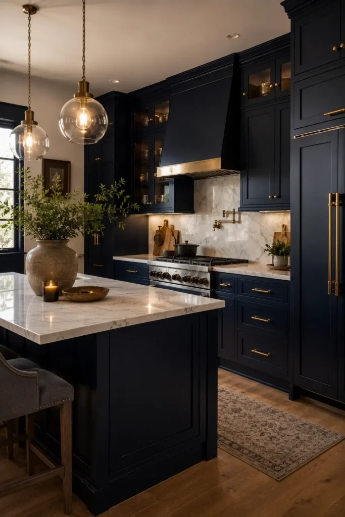 Deep Navy and Midnight Blue Cabinets
